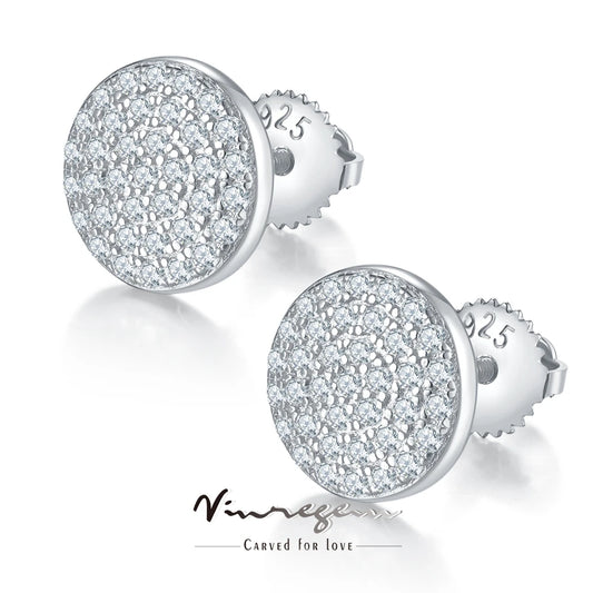 Vinregem GRA 3EX VVS D 0.6 CT Moissanite Full Diamonds Gemstone Stud Earrings 925 Sterling Silver Hip Hop Rock Jewelry Wholesale