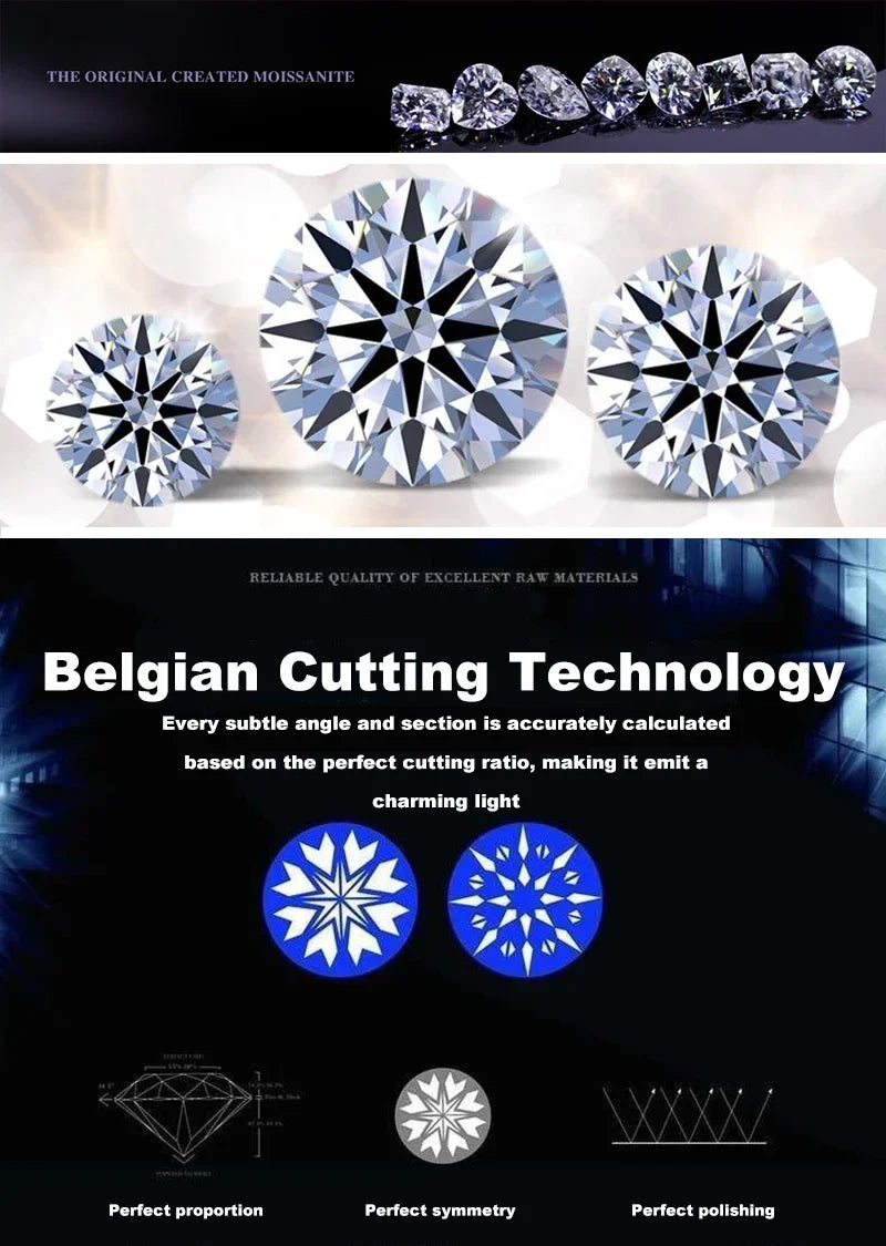 Women's Classic 1-Carat Pear-Cut Moissanite Lab Diamond Drop Earrings S925 Silver Plated PT950 Fine Jewelry