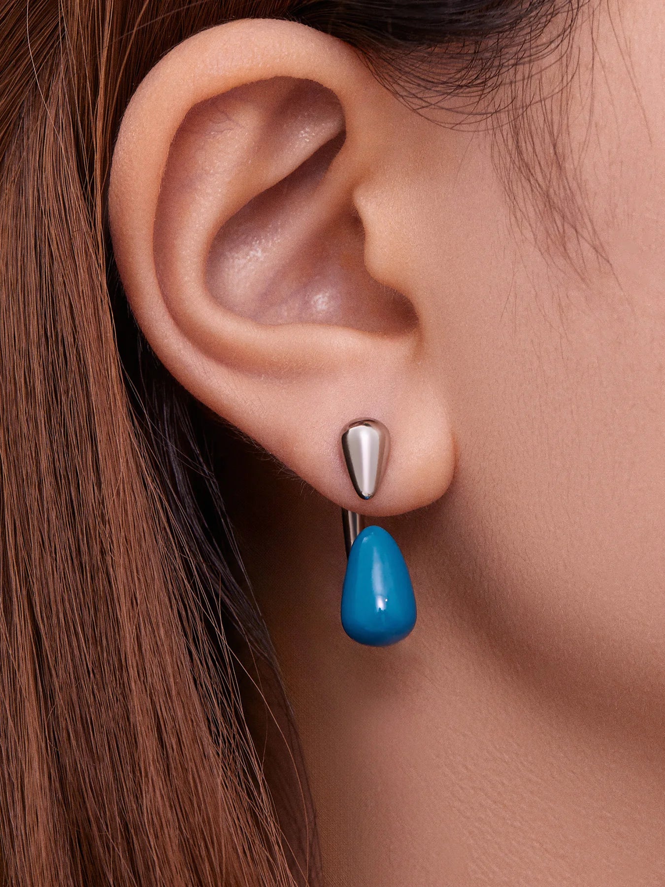 Ars Stainless Steel Water Drop Earrings for Women 18K Gold Plated Enamel Earring Statement Stud Earring No Tarnish Earrings