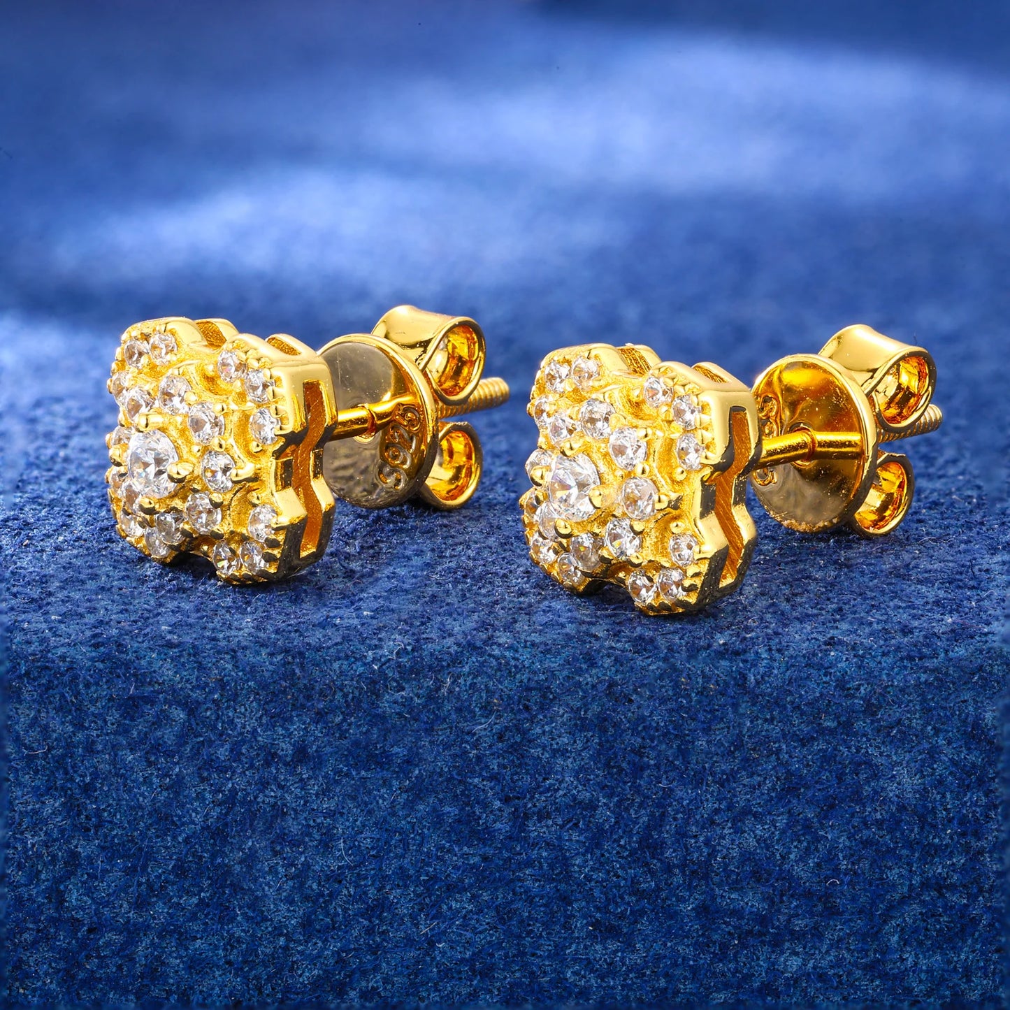 Original 925 Sterling Silver Moissanite Geometry Stud Earring Wedding Party Ear Jewelry Gift For Women Men Passed Diamond Tester